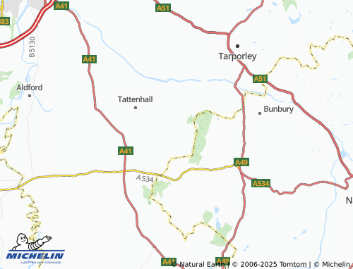 MICHELIN Burwardsley map - ViaMichelin