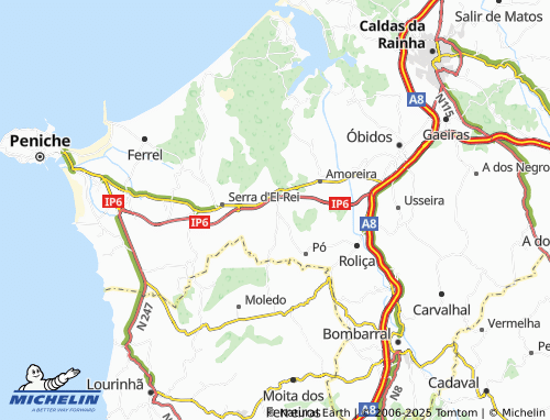 MICHELIN Olho Marinho map - ViaMichelin