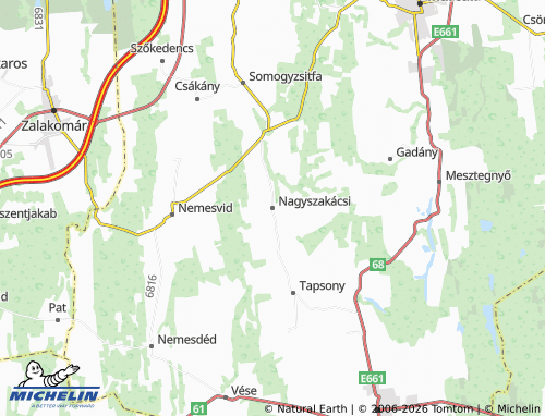 MICHELIN Nagyszakácsi map - ViaMichelin