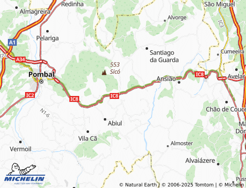 MICHELIN Lagoa das Ceiras map - ViaMichelin