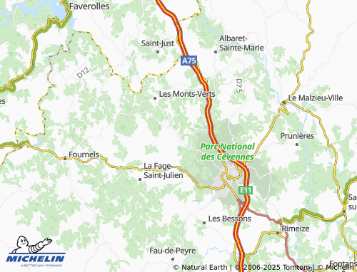 Mapa MICHELIN Recoules - ViaMichelin