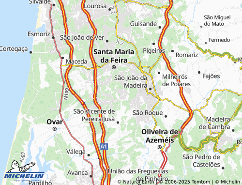 Mappa MICHELIN União de Freguesias de São Miguel de Souto e Mosteirô - ViaMichelin