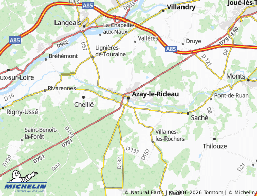 MICHELIN Azay-le-Rideau map - ViaMichelin