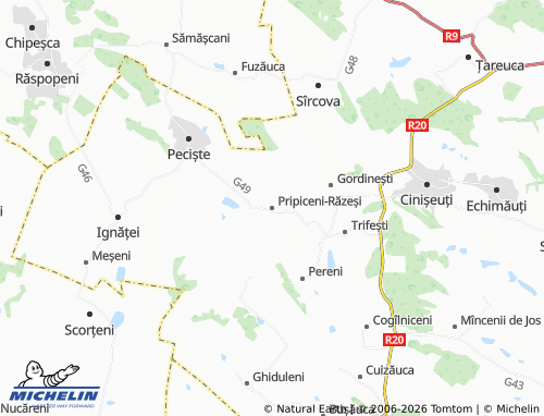 Kaart MICHELIN Pripiceni-Răzeși - ViaMichelin