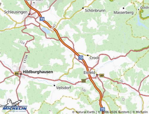 Mapa MICHELIN Brünn/Thüringen - ViaMichelin