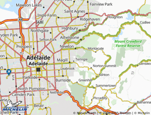MICHELIN Woodforde map - ViaMichelin