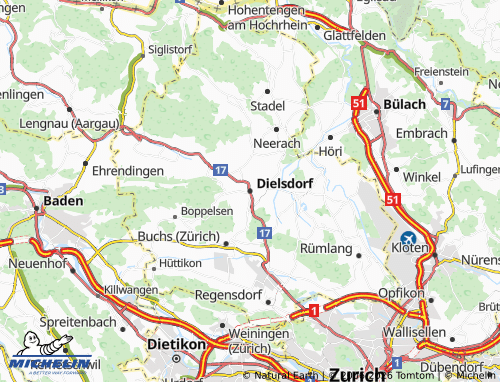 MICHELIN-Landkarte Dielsdorf - ViaMichelin
