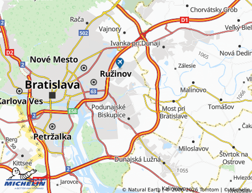 MICHELIN Vrakuňa map - ViaMichelin