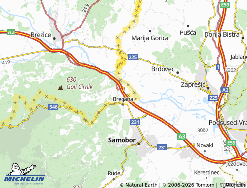 Carte MICHELIN Obrežje - ViaMichelin