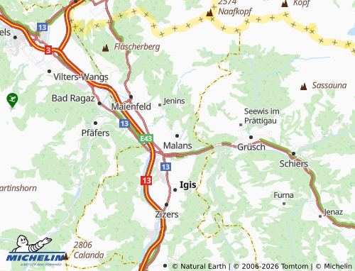 Carte MICHELIN Malans - ViaMichelin