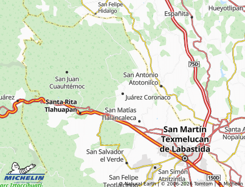 Mapa MICHELIN Juárez Coronaco - ViaMichelin