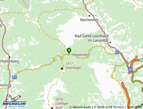 MICHELIN Klippitztörl map - ViaMichelin