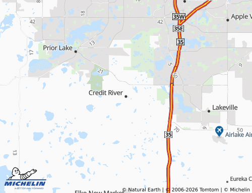 Carte MICHELIN Credit River - ViaMichelin