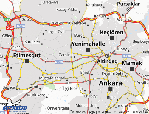 MICHELIN Çamlıca map - ViaMichelin