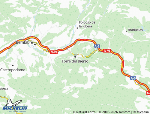 MICHELIN Torre del Bierzo map - ViaMichelin