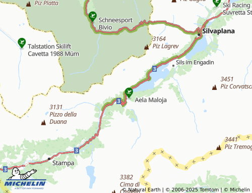 MICHELIN Maloja map - ViaMichelin
