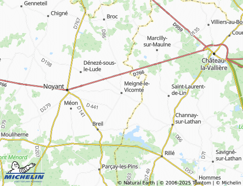 MICHELIN Meigné-le-Vicomte map - ViaMichelin