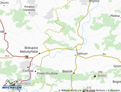 MICHELIN Melsztyn map - ViaMichelin