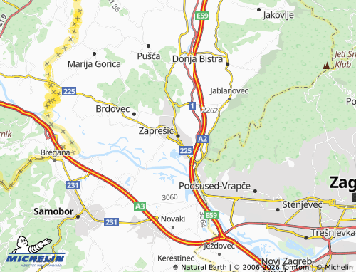 MICHELIN Zaprešić map - ViaMichelin
