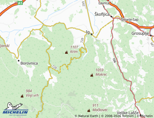 Carte MICHELIN Gornji Ig - ViaMichelin