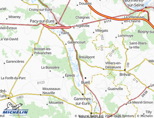 MICHELIN Breuilpont map - ViaMichelin