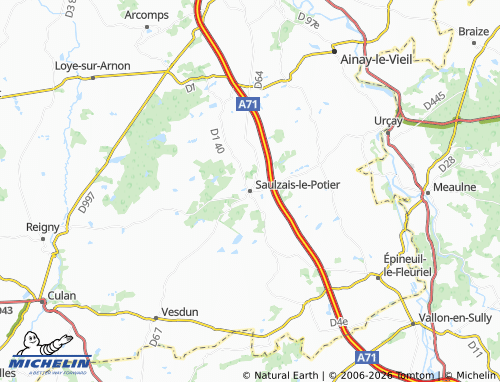 Mapa MICHELIN Saulzais-le-Potier - ViaMichelin