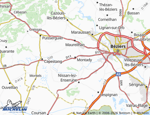 Mappa MICHELIN Montady - ViaMichelin