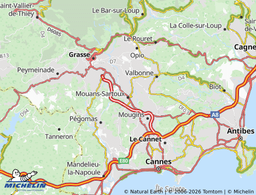 Carte MICHELIN Mouans-Sartoux - ViaMichelin
