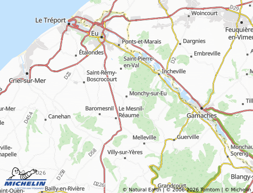 Mapa MICHELIN Monchy-sur-Eu - ViaMichelin