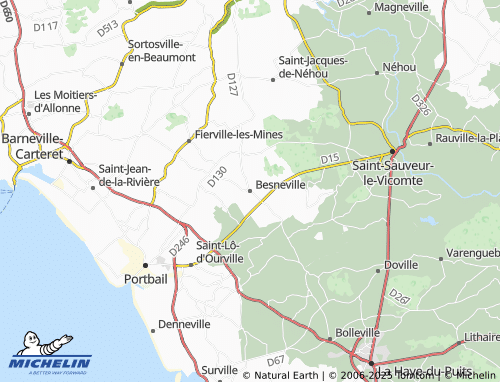 MICHELIN Besneville map - ViaMichelin