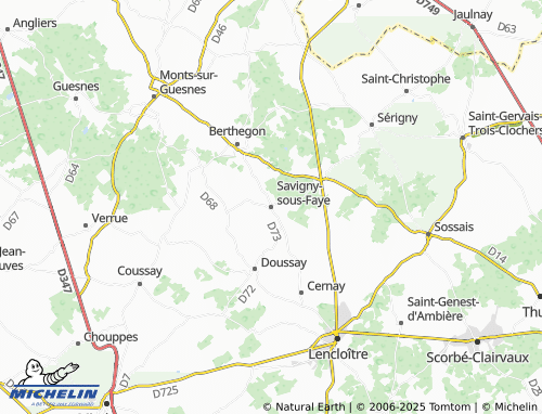 MICHELIN-Landkarte Savigny-sous-Faye - ViaMichelin
