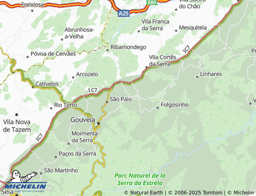 MICHELIN Nabais map - ViaMichelin