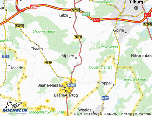 MICHELIN Alphen-Chaam map - ViaMichelin