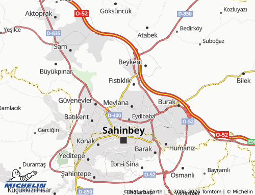 MICHELIN Onat Kutlar map - ViaMichelin