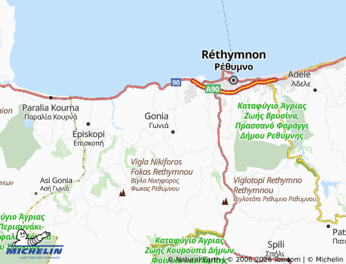 MICHELIN Gonia map - ViaMichelin