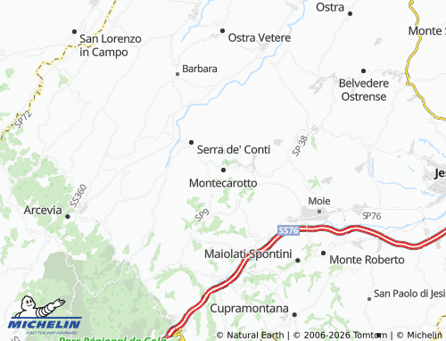 MICHELIN-Landkarte Montecarotto - ViaMichelin