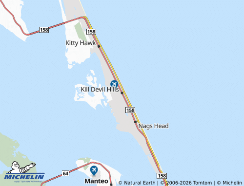 Mapa MICHELIN Kill Devil Hills - ViaMichelin