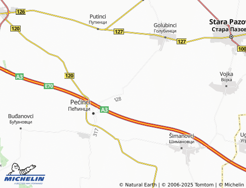 MICHELIN Popinci map - ViaMichelin