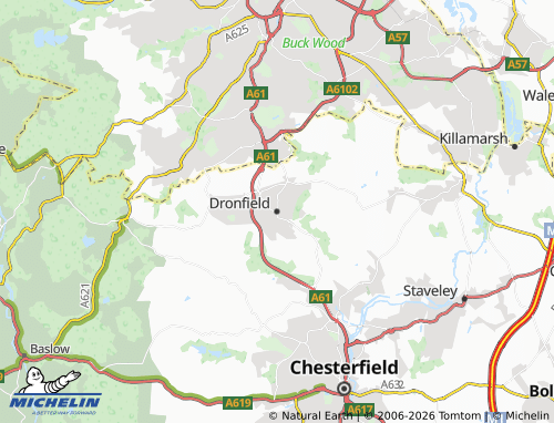 Carte MICHELIN Dronfield - ViaMichelin