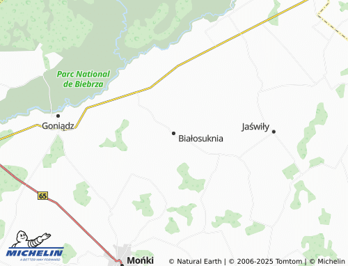 MICHELIN Białosuknia map - ViaMichelin