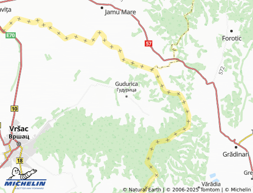 MICHELIN-Landkarte Gudurica - ViaMichelin