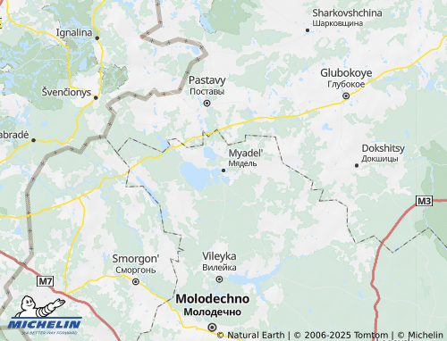 MICHELIN Myadel'skiy rayon map - ViaMichelin