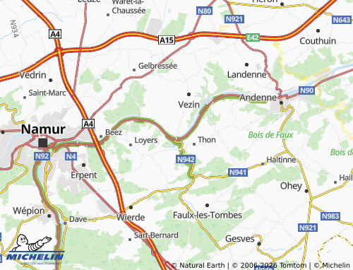 MICHELIN Namêche map - ViaMichelin