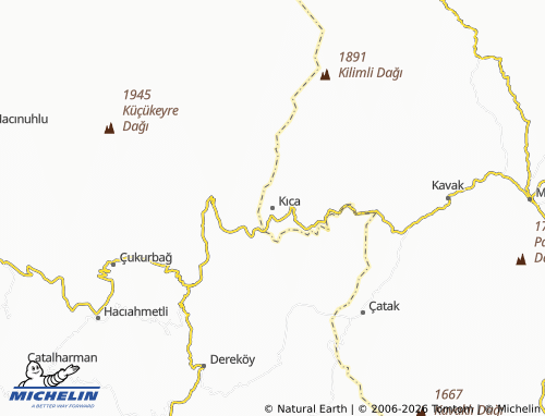 Mappa MICHELIN Kıca - ViaMichelin