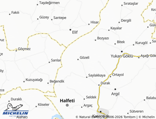 MICHELIN Gözeli map - ViaMichelin