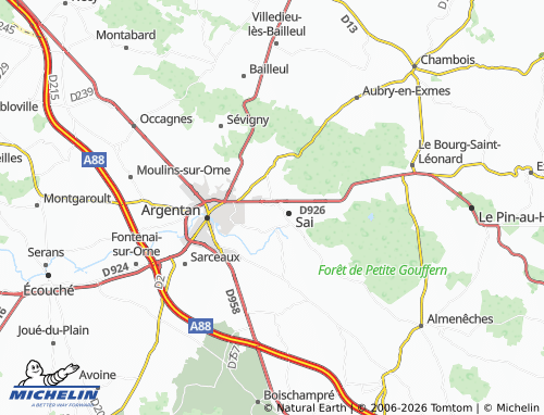 MICHELIN Urou-et-Crennes map - ViaMichelin
