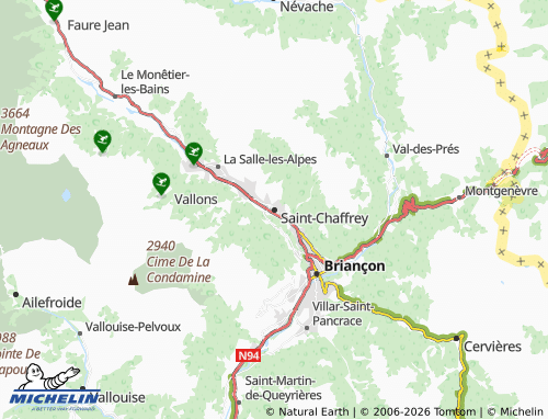 Kaart MICHELIN Saint-Chaffrey - ViaMichelin
