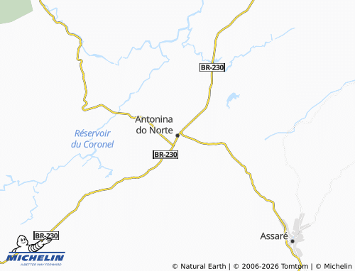 MICHELIN Antonina do Norte map - ViaMichelin