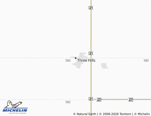 Kaart MICHELIN Three Hills - ViaMichelin