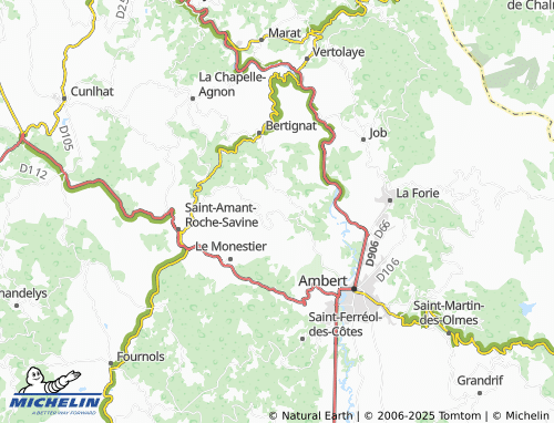 Mapa MICHELIN Thiolières - ViaMichelin